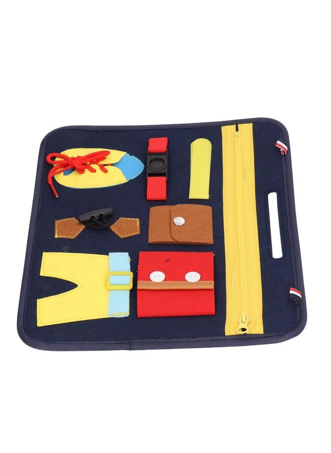 نيبمينينت Busy Board Portable Dark Blue Montessori Felt for Toddlers Autism Training Toy Educational Teaching Aids  - Image 2