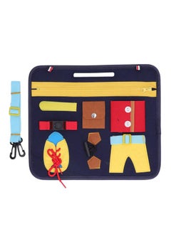 نيبمينينت Busy Board Portable Dark Blue Montessori Felt for Toddlers Autism Training Toy Educational Teaching Aids  - Image 1