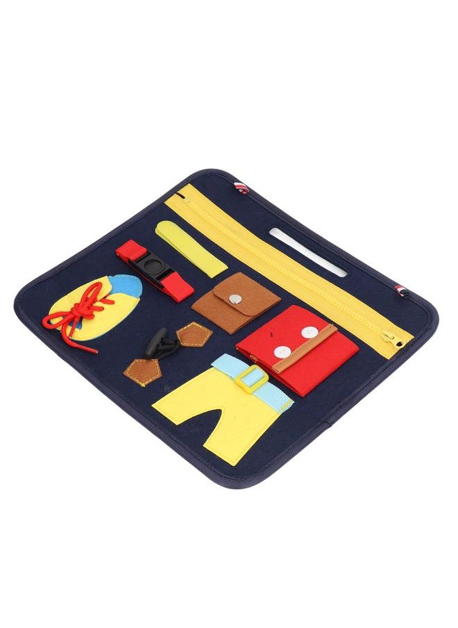 نيبمينينت Busy Board Portable Dark Blue Montessori Felt for Toddlers Autism Training Toy Educational Teaching Aids  - Image 5