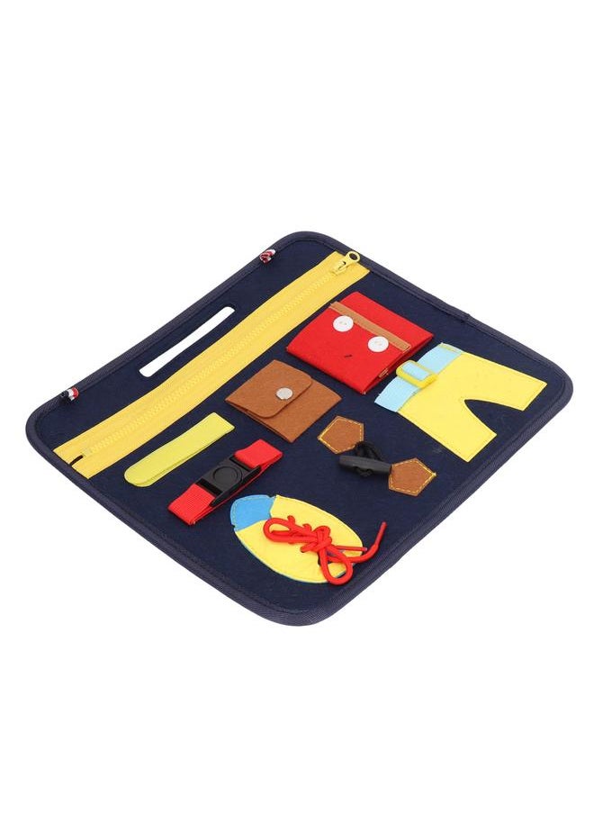 نيبمينينت Busy Board Portable Dark Blue Montessori Felt for Toddlers Autism Training Toy Educational Teaching Aids  - Image 3