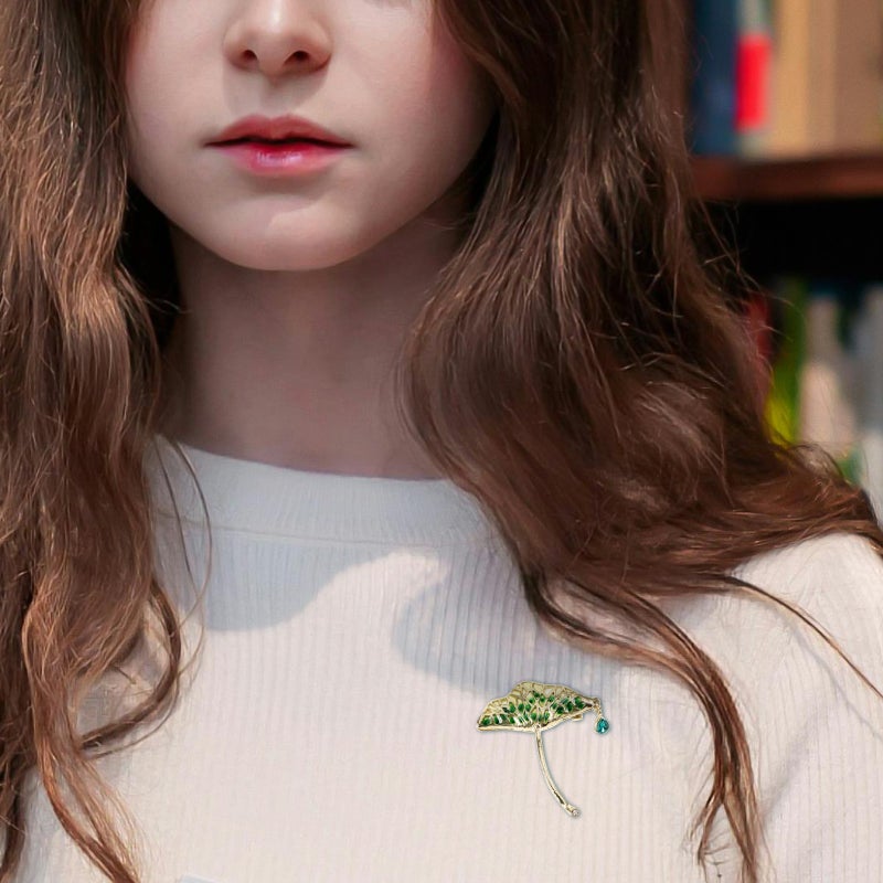 Leaf Brooch Pin Lovely Brooch Women Clothes Lapel Pin Decoration Pin For Scarf - Image 3