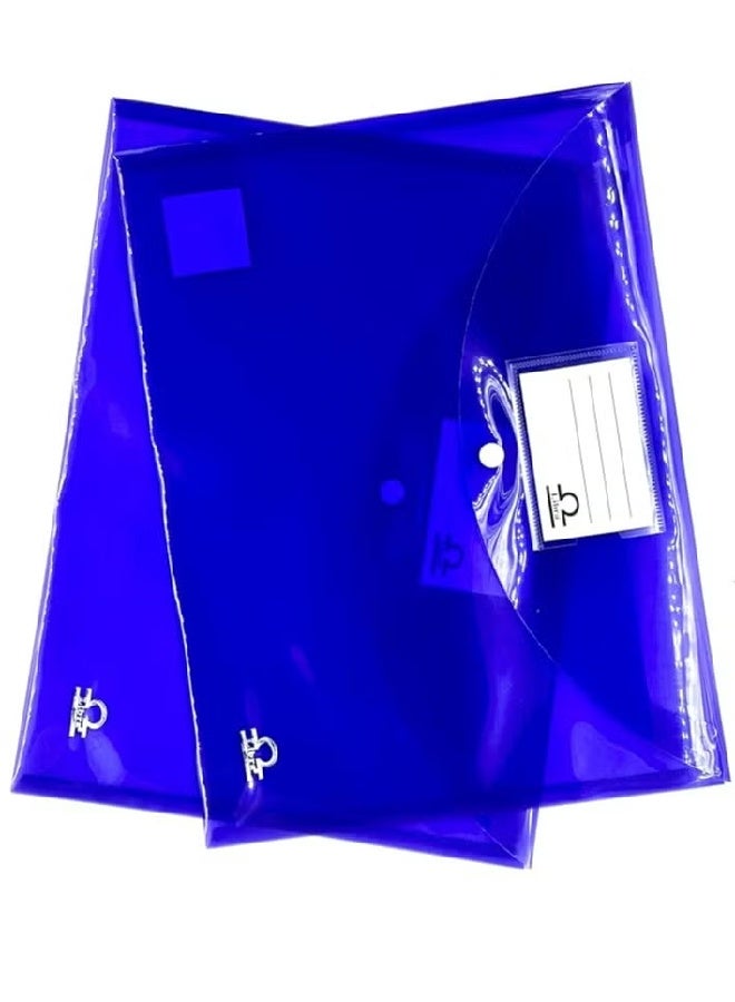 ليبرا 5-Pack – Envelope Button Bag Foolscap Size, 200 Micron Durable Document Pouch for Office, School & Home - Image 1