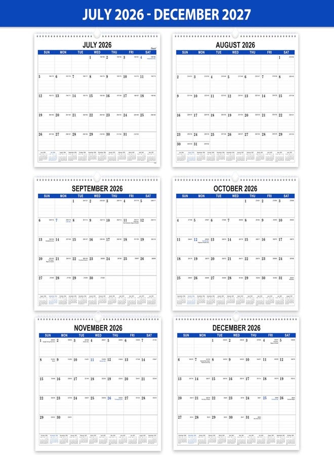 Feteulo 2026-2027 Wall Calendar - 18 Months Wall Calendar, July 2026 - December 2027, 15" x 11.5", Large Writing Blocks, Suitable for Hanging on the Wall - Image 5