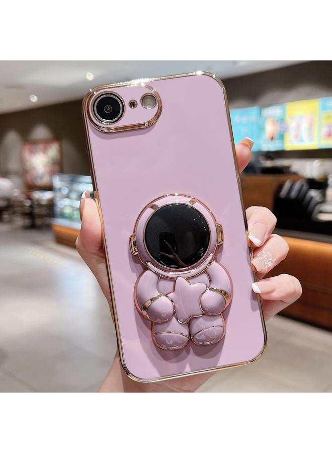 S-TOP Case For iPhone SE 2022 / 7 / 8 Embrace Stars Electroplating Astronaut Holder Phone Case - Image 1