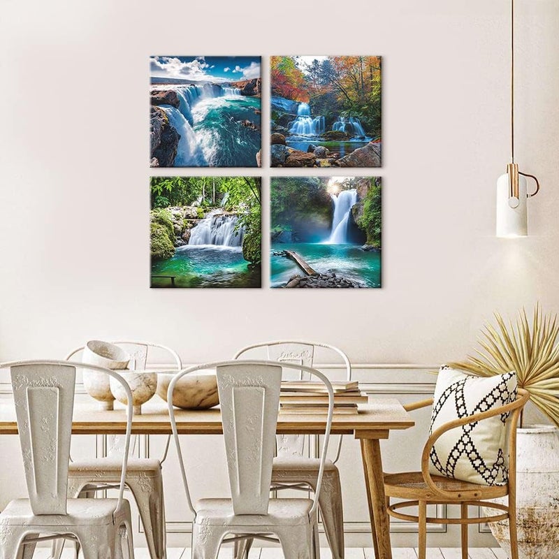 Sungeek 4-Piece Framed Waterfall Canvas Art - Image 5