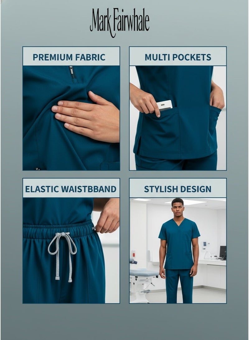 Mark Fairwhale New Minimalist Stand Up Collar Half Zipper Medical Hand Wash Suit Set - Image 2