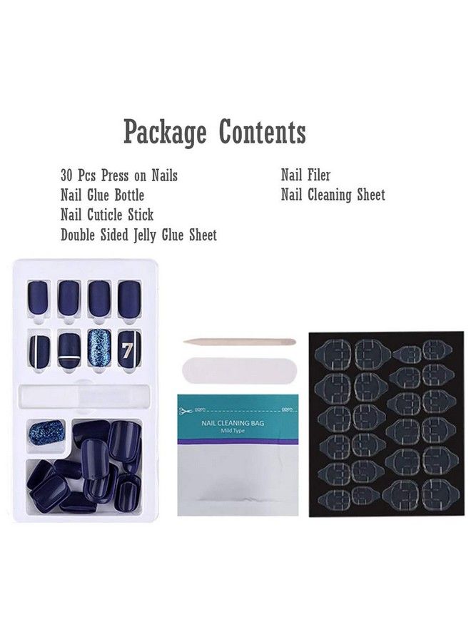 Store2508 Press On Gel Nails 30 Pcs With Adhesive Double Sided Jelly Nail Glue Nail Filer Mb658_02 - Image 4