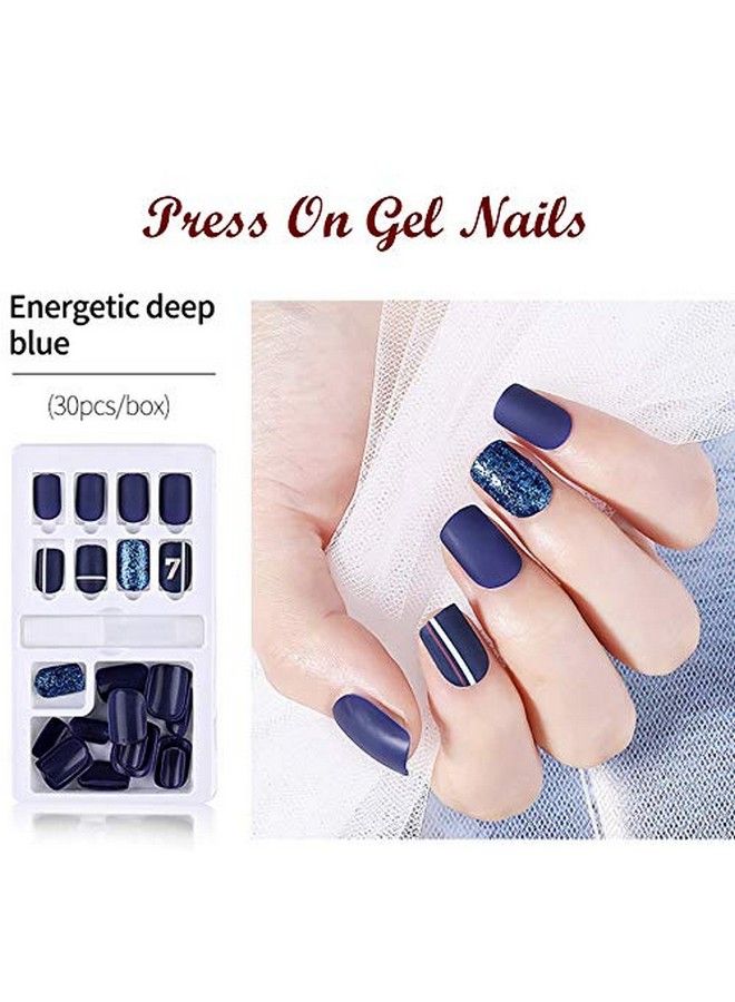 Store2508 Press On Gel Nails 30 Pcs With Adhesive Double Sided Jelly Nail Glue Nail Filer Mb658_02 - Image 3
