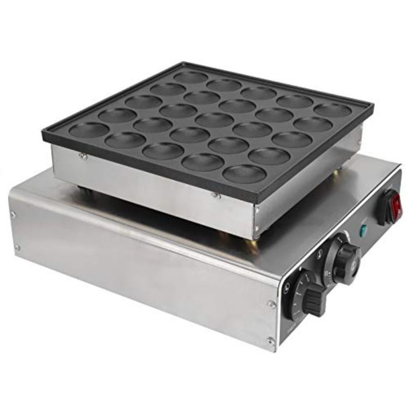 Muffin Machine, 25 Holes 950W Electric Rapid Heating Waffle Maker Stainless Steel Non-Stick Dutch Pancake Maker with Timer, Temperature Adjustment Knob for Kitchen Use British - Image 2