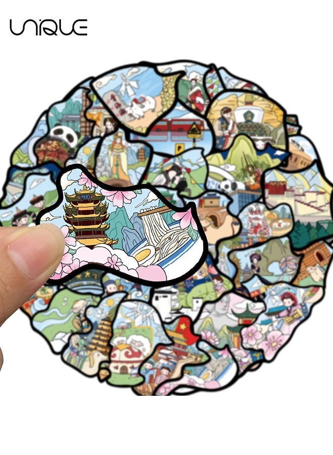 Unique 40Pcs China Tourist Attraction Stickers - Vinyl Waterproof Stickers for Water Bottles Laptop Phone Computer Guitar, Gifts for Teens, Girls, Fans  - Image 3