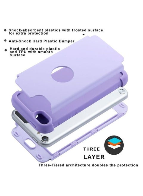 Compatible with iPod Touch 7 Case, iPod Touch 6 Case, iPod Touch 5 Case, Heavy Duty High Impact Knox Armor Case Cover for iPod Touch 5th/6th/7th Generation, Purple