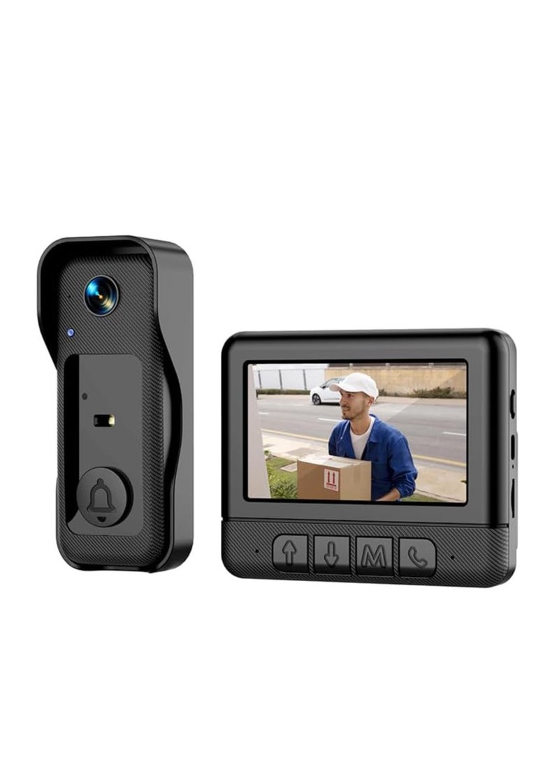 BlueFire 4.3” Wireless WiFi Video Doorbell with Monitor & Two-Way Audio | Night Vision, IP68 Waterproof, 128GB TF Card Support, Multi-Language, 12 Chimes, HD IPS Screen, Motion Detection, Long Battery Life, Easy DIY Installation | Smart Doorbell Camera with Intercom for Home Security, Offices & Apartments – No WiFi Needed, Private 4G Secure Connection, Wide-Angle Lens, Type-C Charging, Expandable Storage, Weatherproof, Anti-Interference, Plug & Play - Image 1