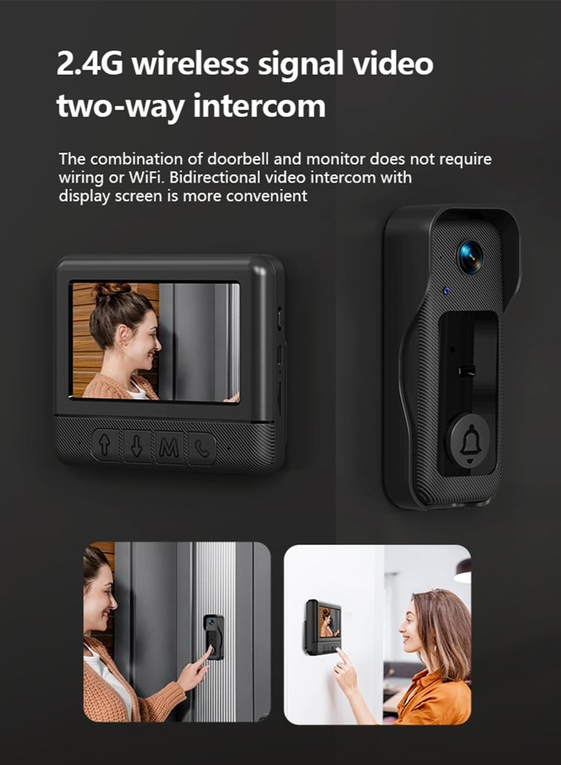 BlueFire 4.3” Wireless WiFi Video Doorbell with Monitor & Two-Way Audio | Night Vision, IP68 Waterproof, 128GB TF Card Support, Multi-Language, 12 Chimes, HD IPS Screen, Motion Detection, Long Battery Life, Easy DIY Installation | Smart Doorbell Camera with Intercom for Home Security, Offices & Apartments – No WiFi Needed, Private 4G Secure Connection, Wide-Angle Lens, Type-C Charging, Expandable Storage, Weatherproof, Anti-Interference, Plug & Play - Image 3