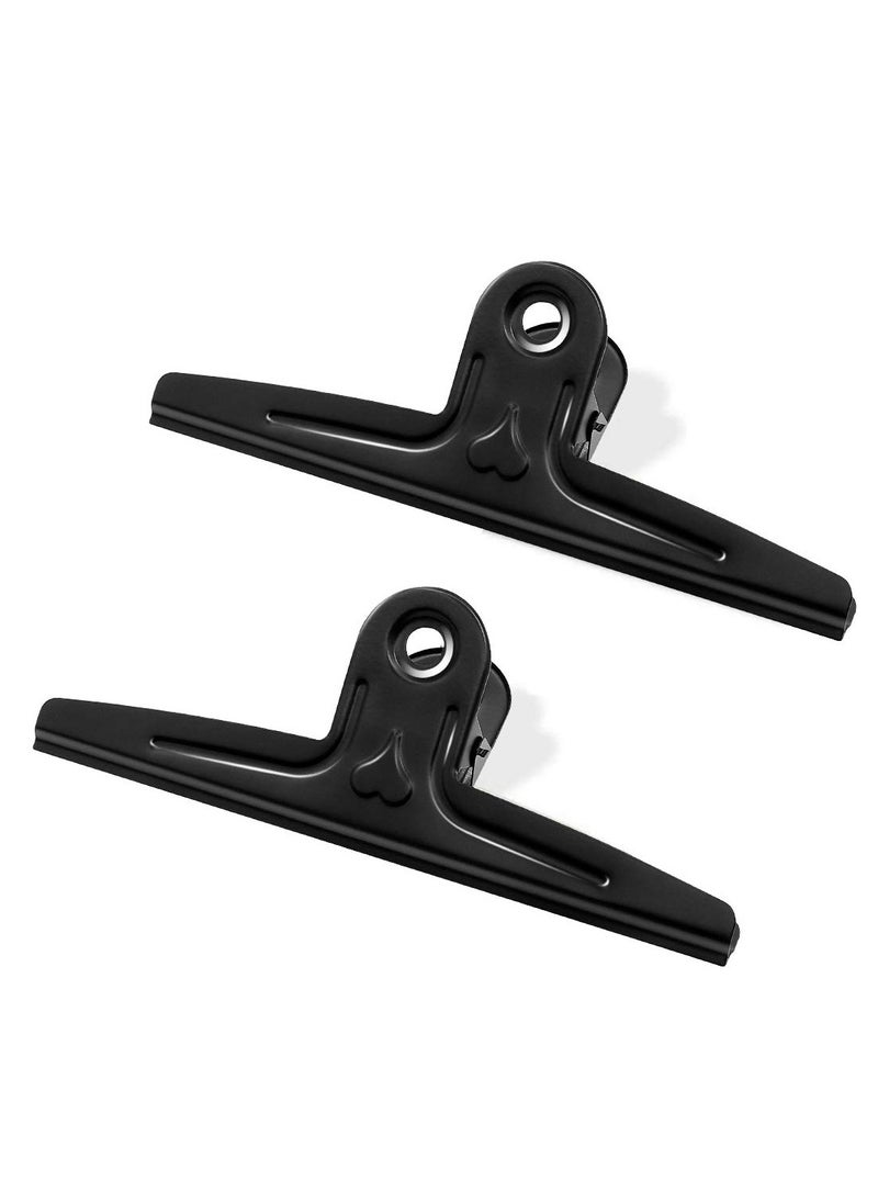 Beauenty 11.8 Inch Jumbo Stainless Steel Paper Clips, Heavy-Duty Metal Binder Clamps for Home, Office, and School Supplies - 2 Pack in Black  - Image 1