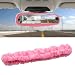 smilfuy Elastic Plush Auto Rear View Mirror Protector Stretchy Comfortable Car Rearview Mirror Cover Automotive Interior Rearview Mirror Decorations Car Mirror Accessories Universal for Vehicles Pink - Image 2