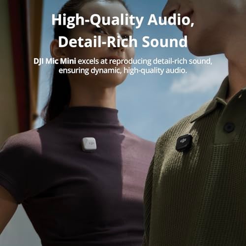 dji مرسل ميكروفون DJI ميك ميني (أبيض قطبي) ، خفيف الوزن للغاية ، ميكروفون لافاليير لاسلكي لجهاز DJI Osmo Mobile 7P / Osmo Pocket 3 ، إلغاء الضوضاء ، ميكروفون لاسلكي للكاميرا / آيفون / أندرويد ، مدونة ، بث - Image 3