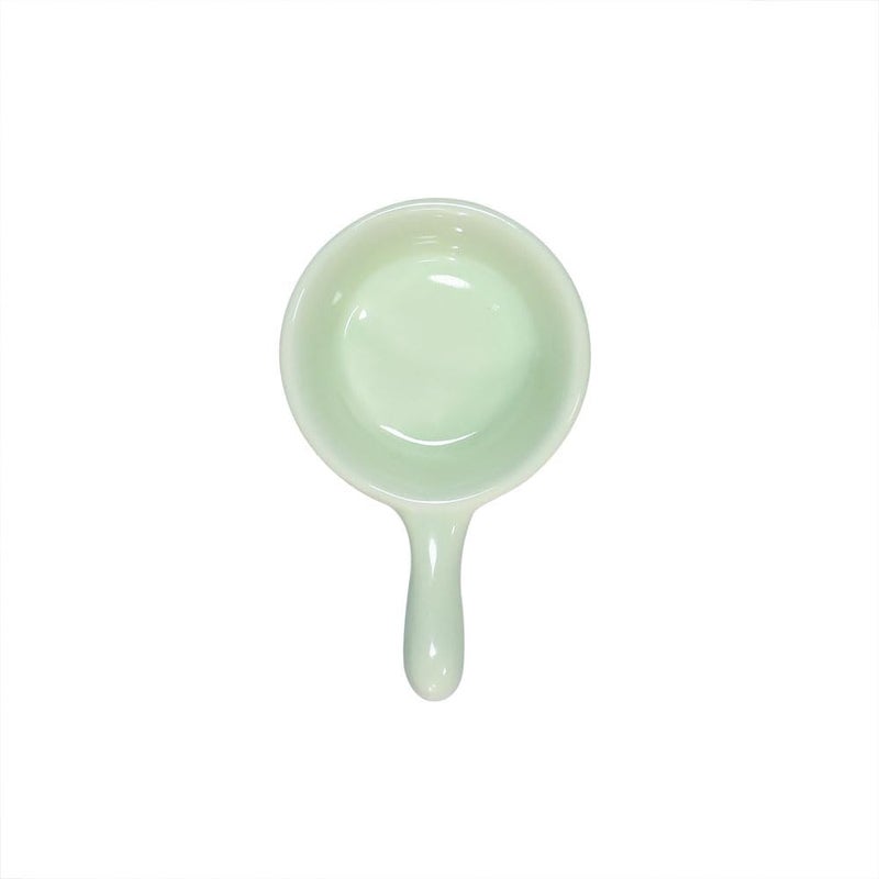 Yuauy 6 pcs Porcelain Soy Sauce Dish Ceramic Dip Dipping Mini Small Bowls Plate 101 oz wHandle for Dinner Baking BBQ and Cooking Light Green - Image 2