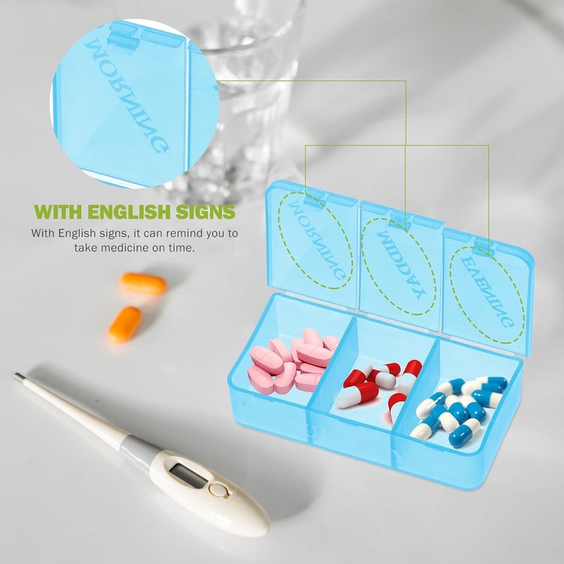 21 Compartment Weekly Pill Organizer Plastic Pill Box with Lid Daily Medicine Storage Case for Travel and Home Use for Adults - Image 4