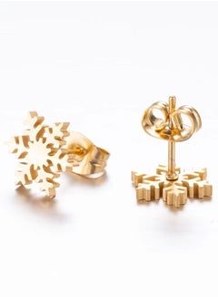 General 18K Gold Plated Stainless Steel Snowflake Necklace Earrings Set  - Image 4