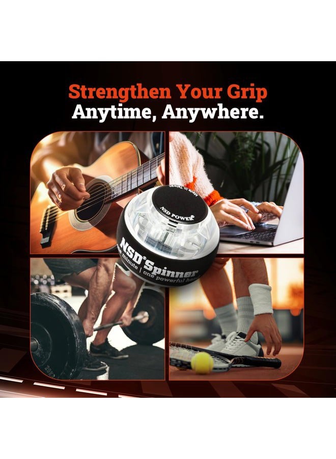 NSD Essential Spinner Gyro Hand Grip Strengthener Wrist Forearm Exerciser, Crystal - Image 3