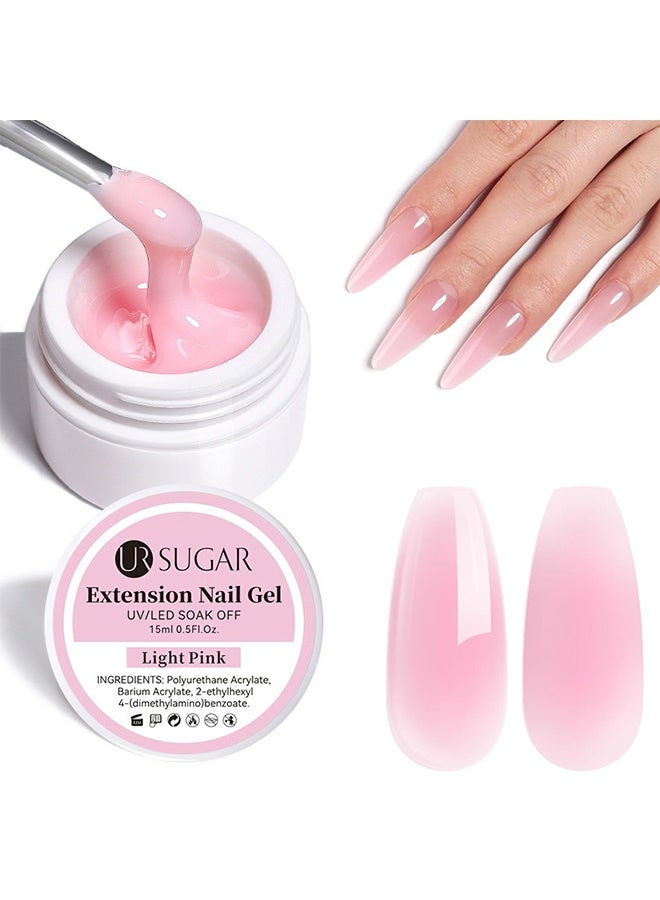 UR SUGAR Extension Nail Gel - UV/LED Camouflage Builder Gel, Solid Sculpture Builder Gel For Nails, Nail Sculpting Gel, Non-Sticky Hand Solid Builder Gel, Upgrade Hard Nail Extension Gel, 3D Sculpting Gel For Nail Art Design Salon Nail Art (#Light Pink) - Image 1