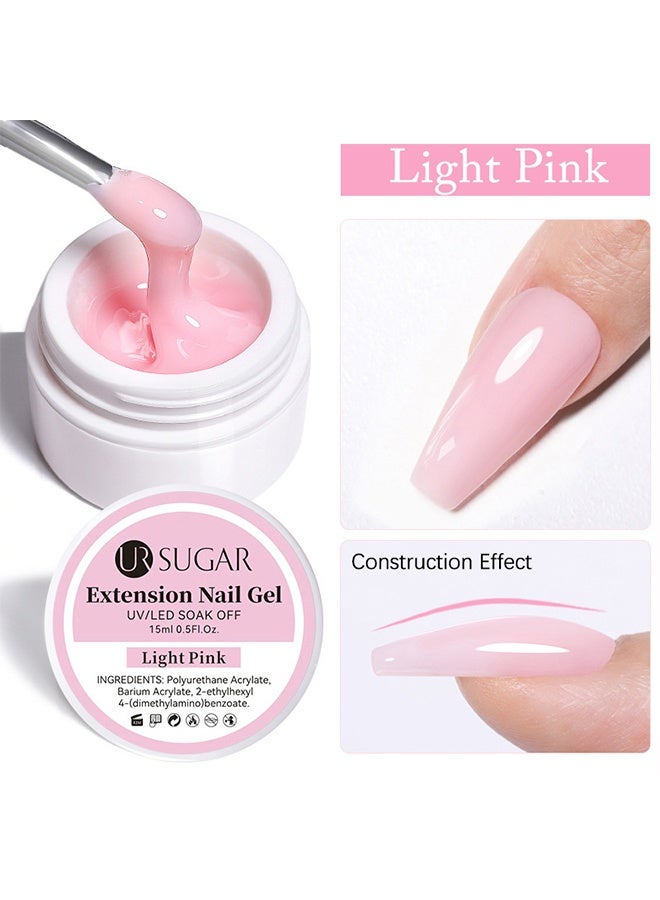 UR SUGAR Extension Nail Gel - UV/LED Camouflage Builder Gel, Solid Sculpture Builder Gel For Nails, Nail Sculpting Gel, Non-Sticky Hand Solid Builder Gel, Upgrade Hard Nail Extension Gel, 3D Sculpting Gel For Nail Art Design Salon Nail Art (#Light Pink) - Image 2