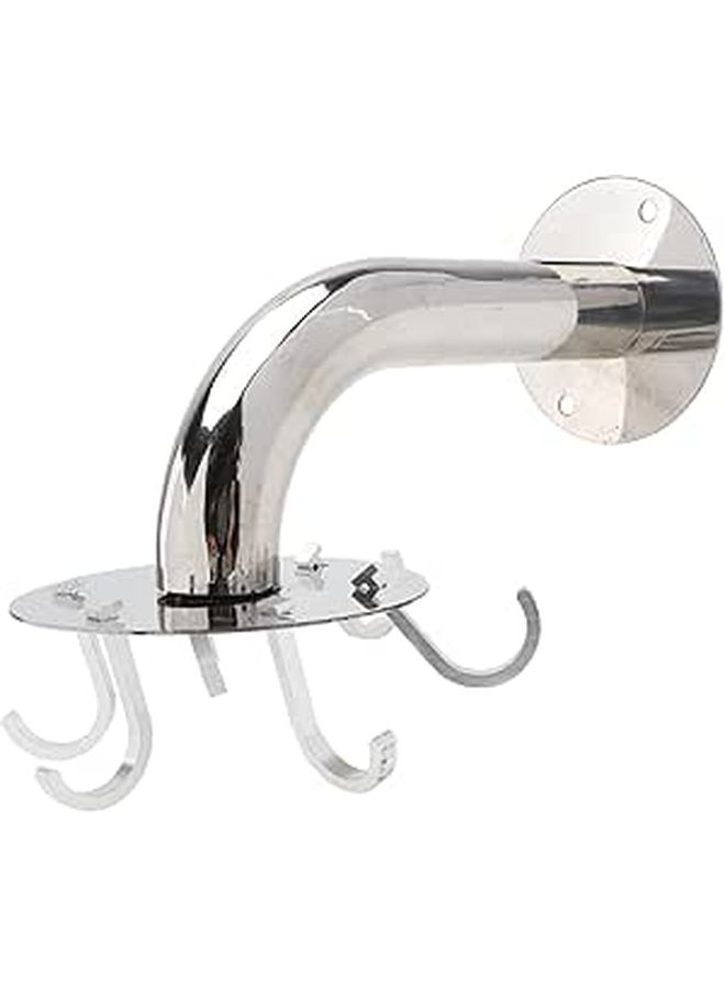 Stainless Steel Anti Rust 6 Hook Wall Hanger No Drilling Kitchen Bathroom - Image 1