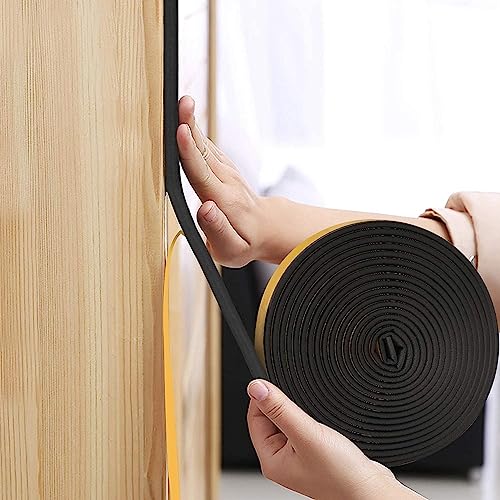 Royalkart Weatherproof Door Seal Strip | Window Soundproof Adhesive Tape | EPDM D Shape Rubber | Self-Adhesive Foam Insulation, Gap Sealing 2 * 2.5=5metre - Image 4