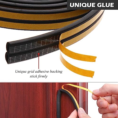 Royalkart Weatherproof Door Seal Strip | Window Soundproof Adhesive Tape | EPDM D Shape Rubber | Self-Adhesive Foam Insulation, Gap Sealing 2 * 2.5=5metre - Image 3