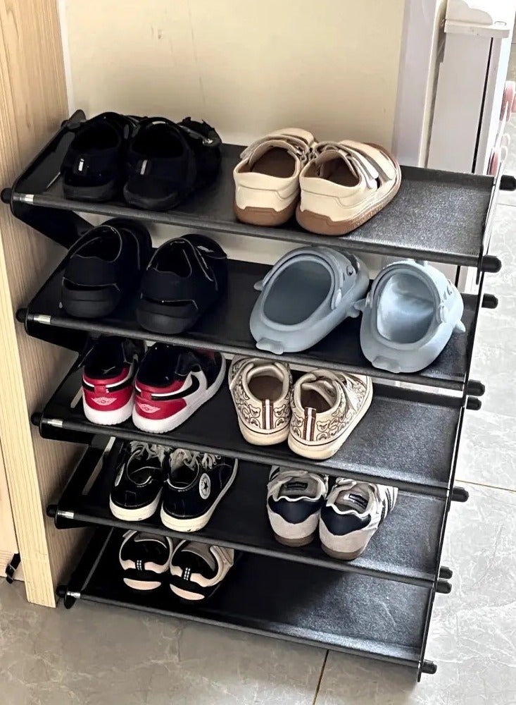 C&C Home 5-Tiers Unique Design Multifunction Shoe Rack Organizer Shoe Storage Shelves for Living Room Entryway Home Office Furniture 44.5x19x61 cm - Image 2