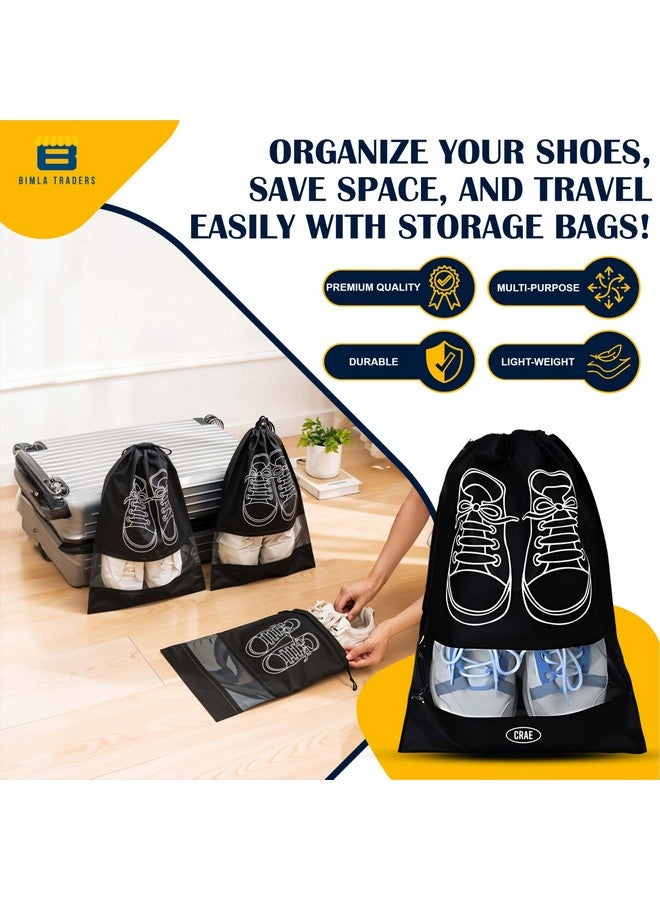CRAE Shoes Bag for Travel & Storage Organizer for Men & Women | Travel Accessories | Shoe Organizer | Shoe Cover for Travel Essentials (Black,Pack of 9) - Image 2
