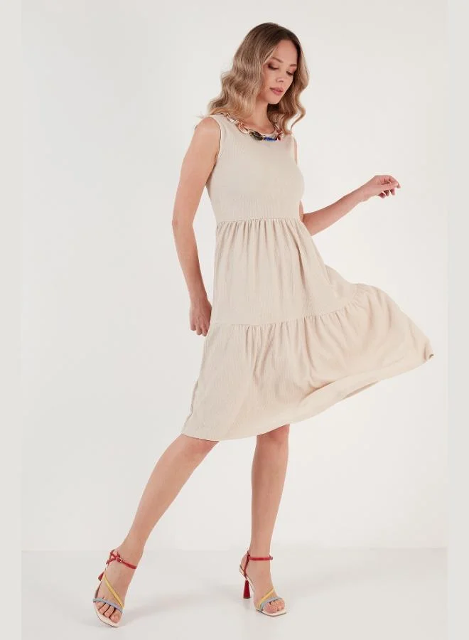 Lela Lela Necklace Detail Relaxed Fit Sleeveless Midi Dress Women's Dress 5865099