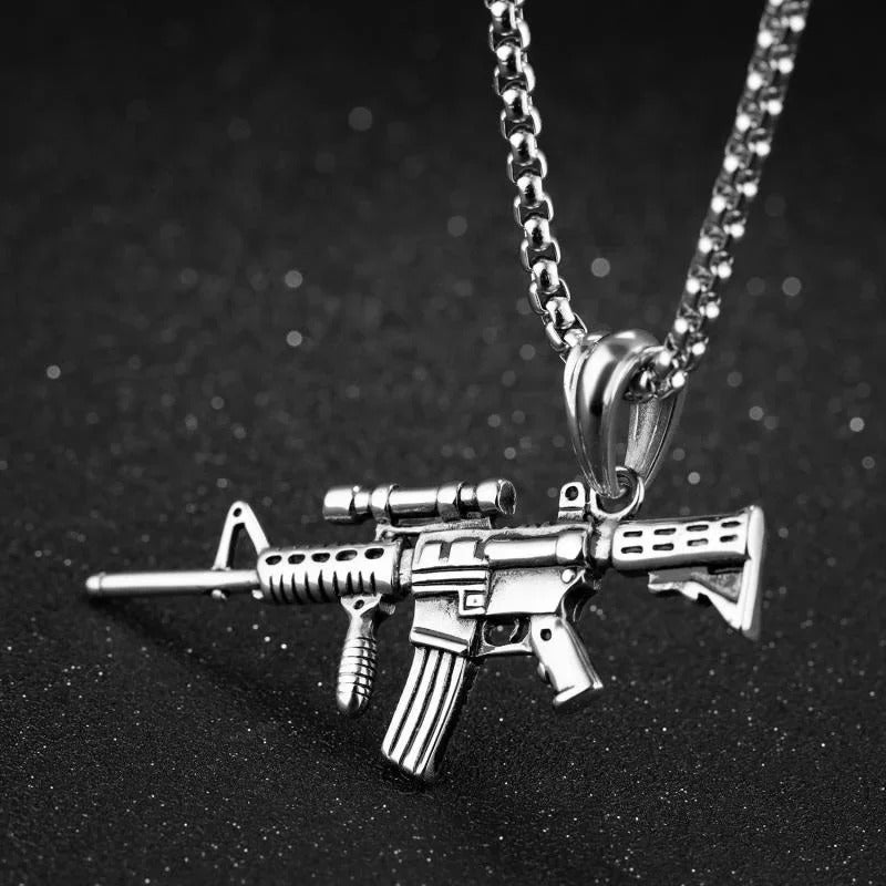 Stainless Steel Silver Pendant Necklace For Him - Image 3