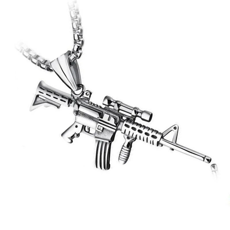 Stainless Steel Silver Pendant Necklace For Him - Image 2