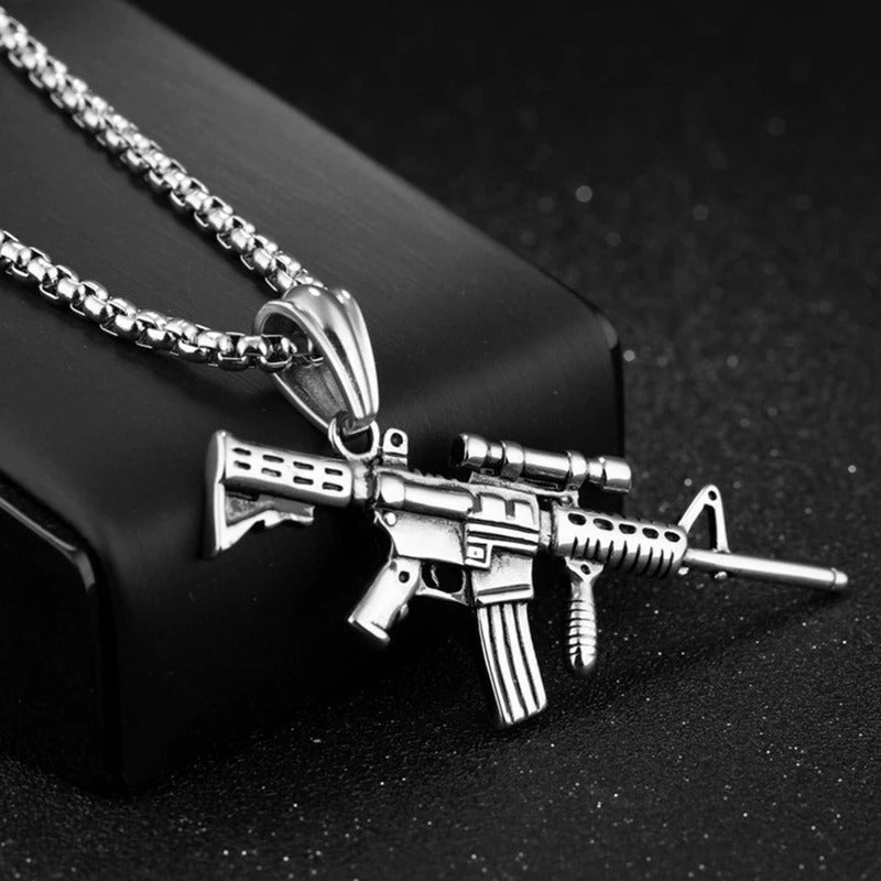 Stainless Steel Silver Pendant Necklace For Him - Image 1