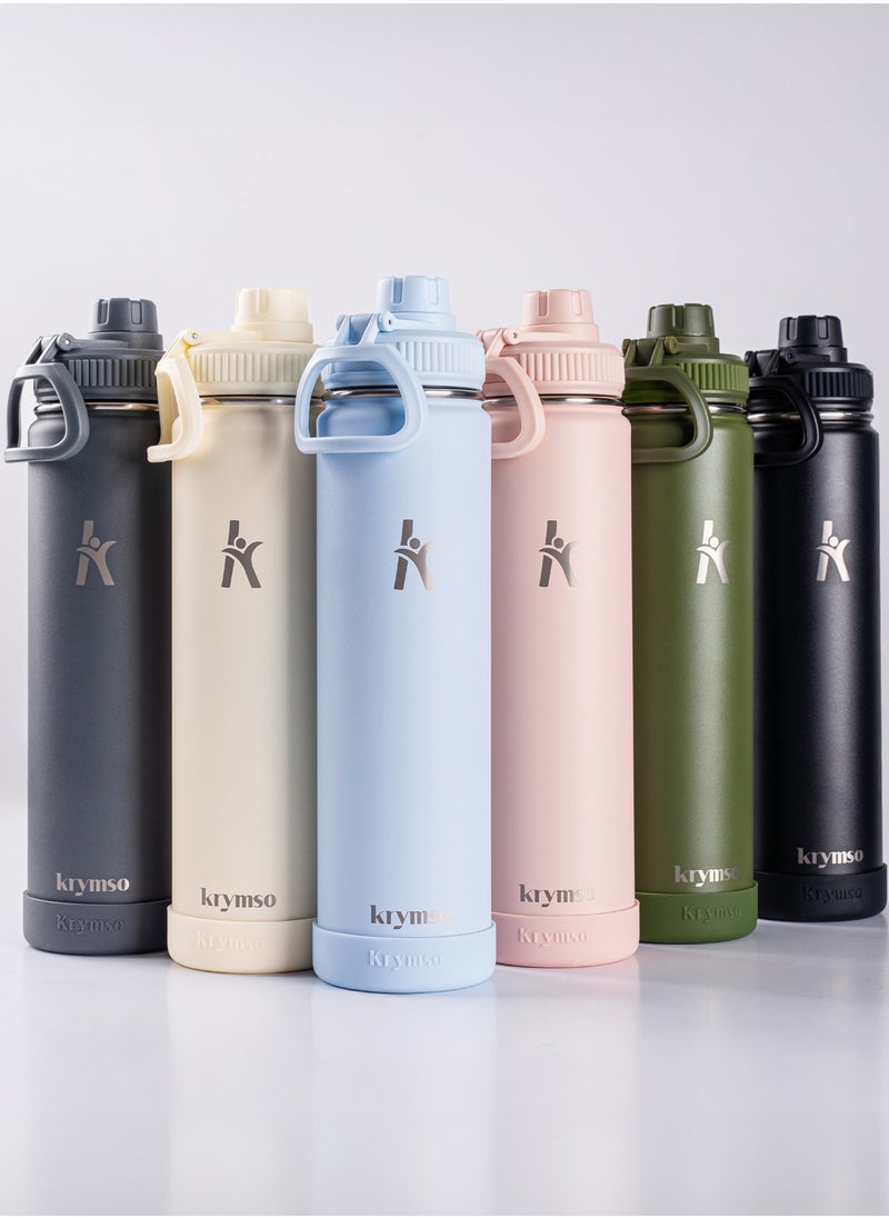 KRYMSO KRYMSO, 750ml Stainless Steel Water Bottle, Double Wall Insulated Water Bottle, Leak Proof, BPA Free, Silicone Boot, Thermos Bottle, Cold Hot Bottle for Kids, School, Gym  - Image 5