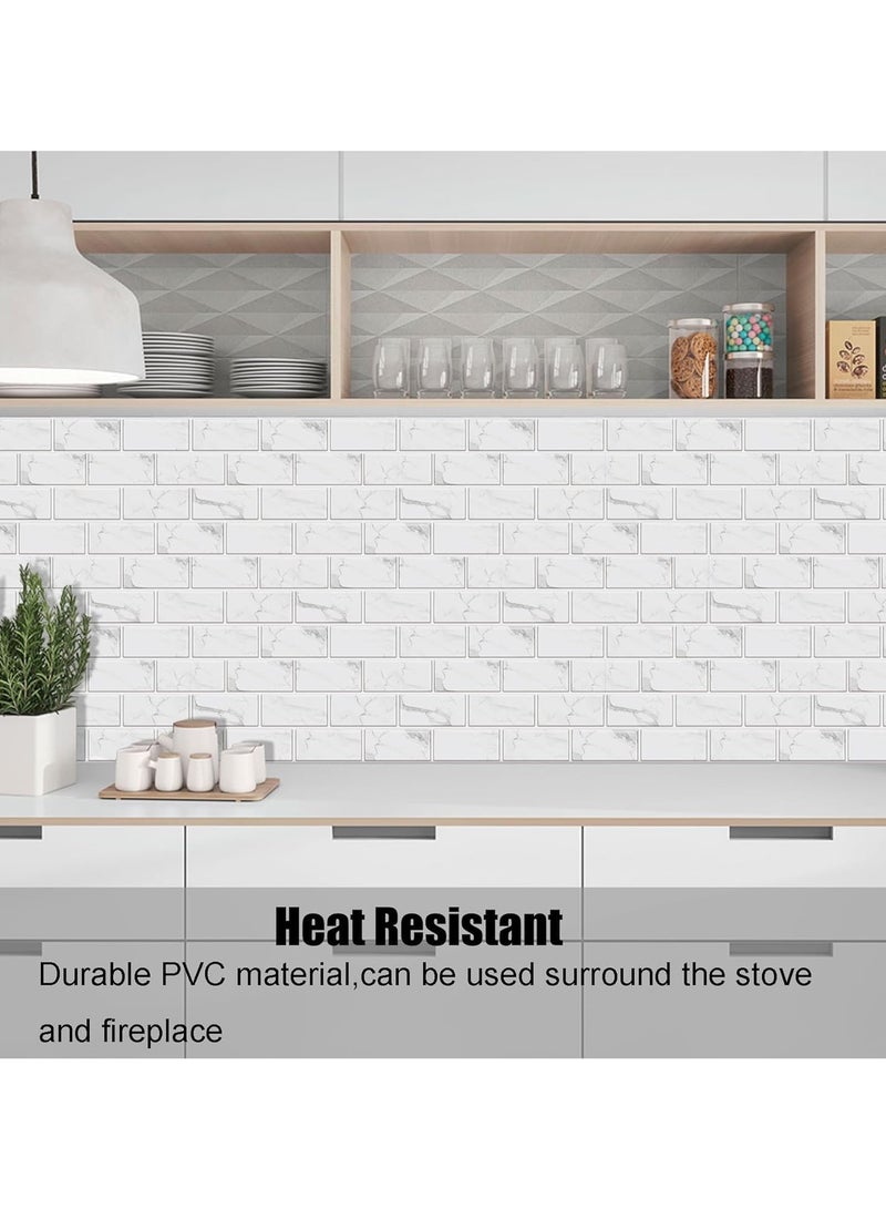 3D Wall Panels Peel and Stick Wallpaper 12PCS 30 x 15cm Wall Tiles Self Adhesive Waterproof Wall Sticker Brick Wallpaper Decorative Tiles Stickers for Kitchen Bathroom Wall Decor - Image 3