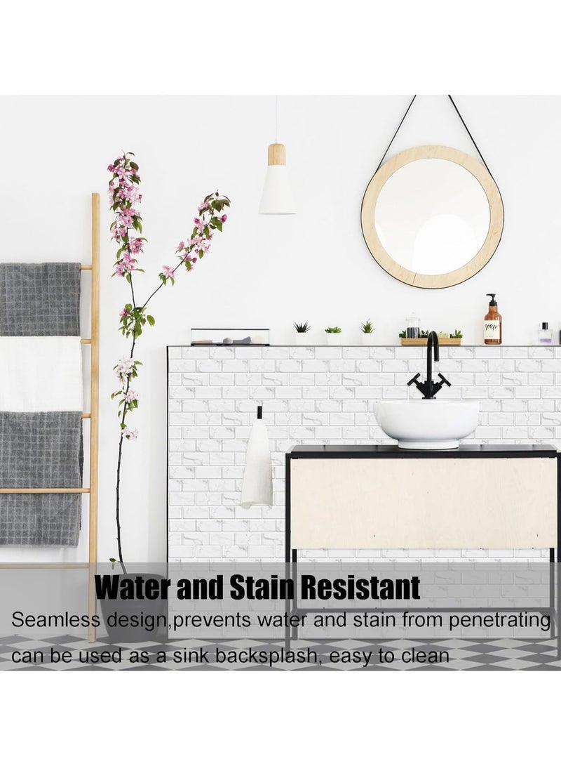 3D Wall Panels Peel and Stick Wallpaper 12PCS 30 x 15cm Wall Tiles Self Adhesive Waterproof Wall Sticker Brick Wallpaper Decorative Tiles Stickers for Kitchen Bathroom Wall Decor - Image 2