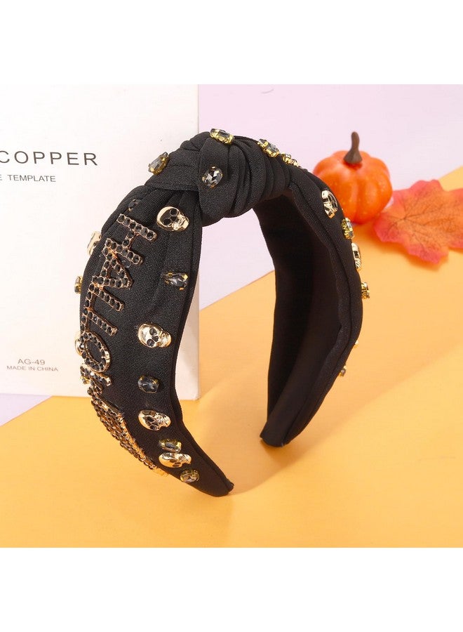 PHALIN Halloween Headband For Women Halloween Hair Accessory Rhinestone Beaded Candy Corn Spider Pumpkin Knotted Headband Halloween Outfits Costume Accessories Party Favor Gifts - Image 3