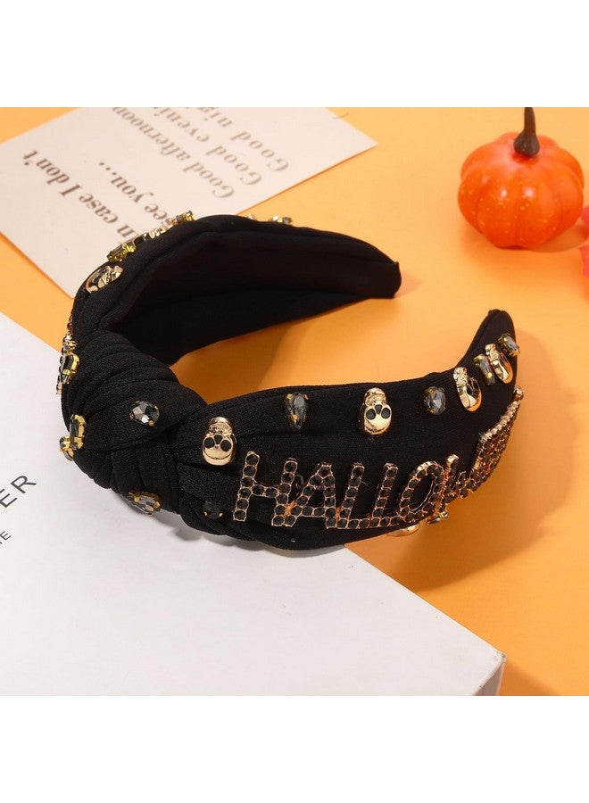 PHALIN Halloween Headband For Women Halloween Hair Accessory Rhinestone Beaded Candy Corn Spider Pumpkin Knotted Headband Halloween Outfits Costume Accessories Party Favor Gifts - Image 2