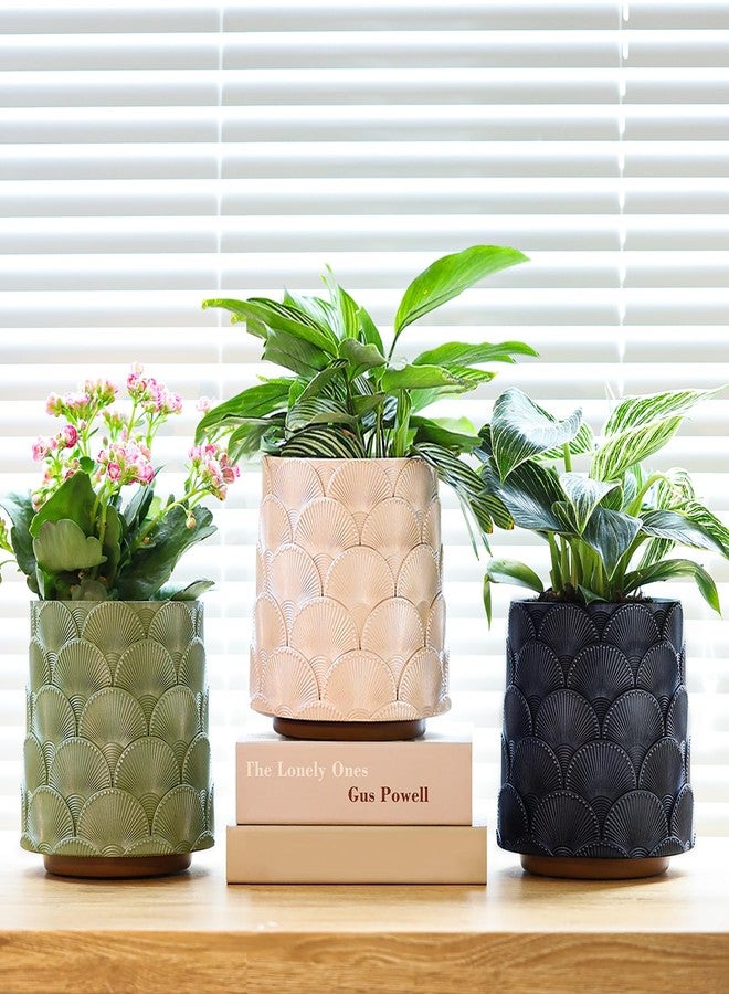 GUGUGO Pearl White Scale Planter, Cute Unique Plant Pot with Drainage, Eclectic Colorful Small Flower Planters Pots for Indoor & Outdoor Plants, Rainbow Funny Succulent Gardening Pot Gifts - Image 2