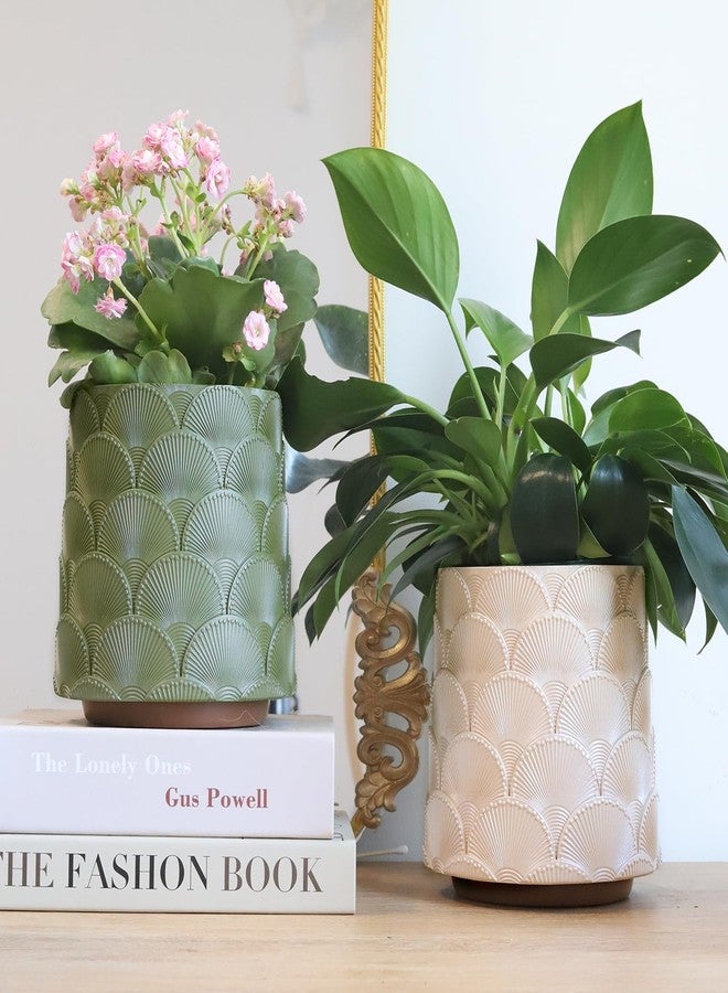 GUGUGO Pearl White Scale Planter, Cute Unique Plant Pot with Drainage, Eclectic Colorful Small Flower Planters Pots for Indoor & Outdoor Plants, Rainbow Funny Succulent Gardening Pot Gifts - Image 5