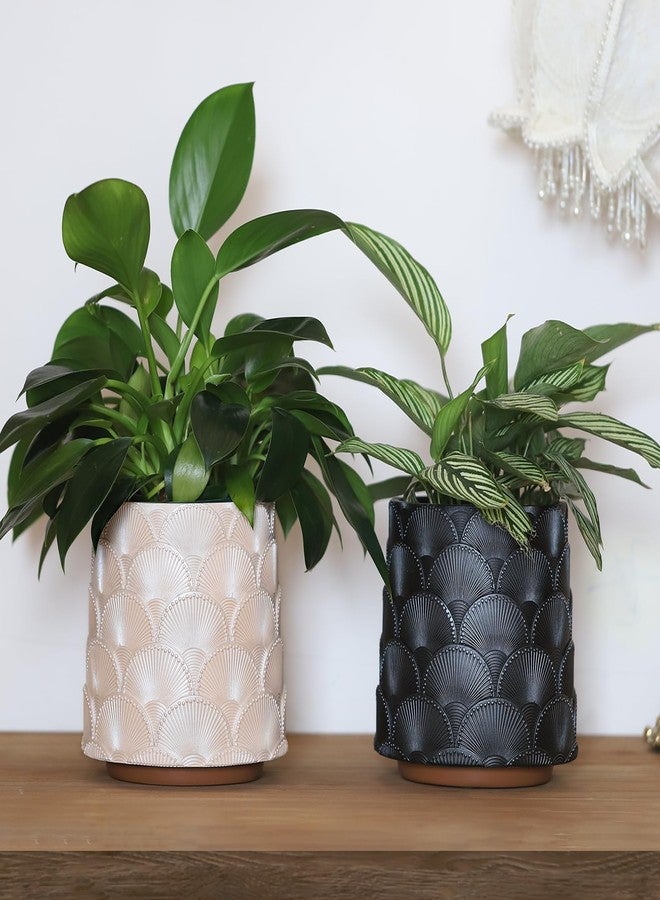 GUGUGO Pearl White Scale Planter, Cute Unique Plant Pot with Drainage, Eclectic Colorful Small Flower Planters Pots for Indoor & Outdoor Plants, Rainbow Funny Succulent Gardening Pot Gifts - Image 4