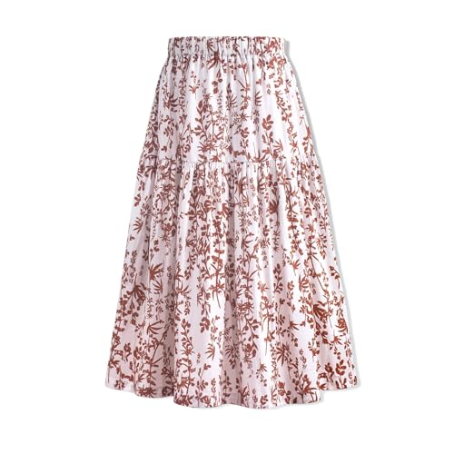 WELAKEN Floral Long Skirt for Girls Toddler & Kids & Teens II Girl's A-Line Maxi Skirts - Image 1