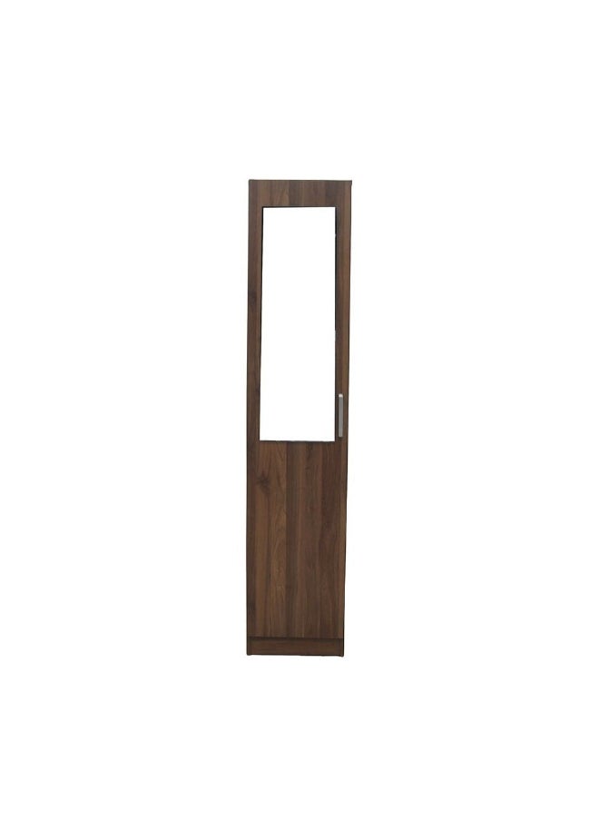 DANUBE HOME - Supreme 1-Door Wardrobe with Mirror – Light Walnut Finish – Modern Single Door Wardrobe with Mirror – Compact Bedroom Storage Cabinet – Stylish Home Furniture - Image 1
