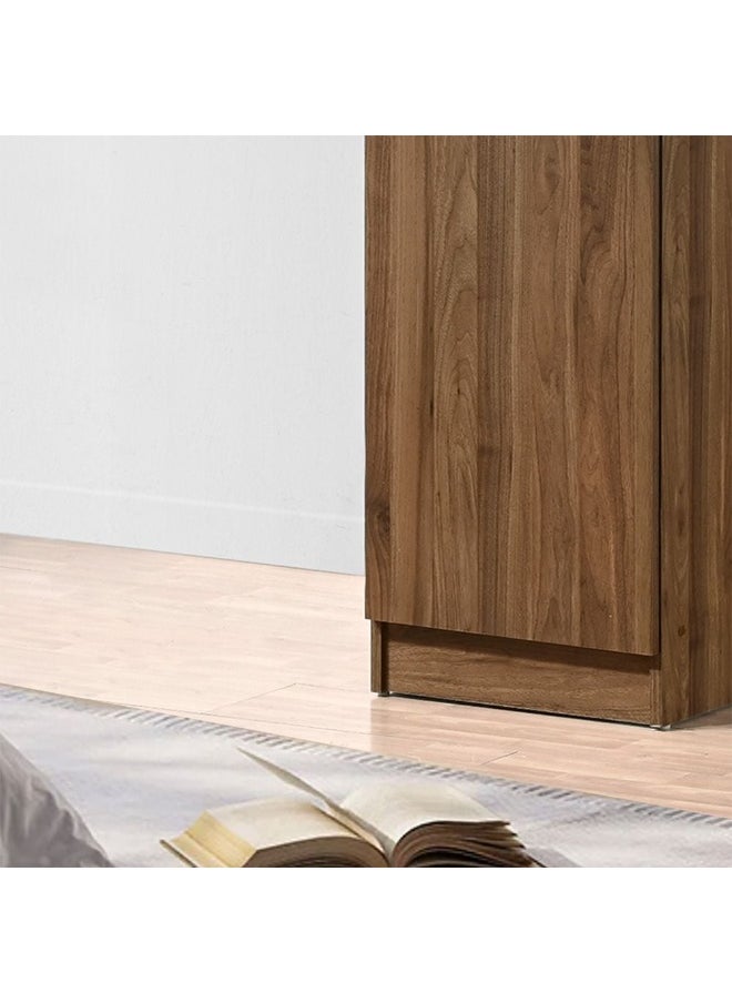 DANUBE HOME - Supreme 1-Door Wardrobe with Mirror – Light Walnut Finish – Modern Single Door Wardrobe with Mirror – Compact Bedroom Storage Cabinet – Stylish Home Furniture - Image 1