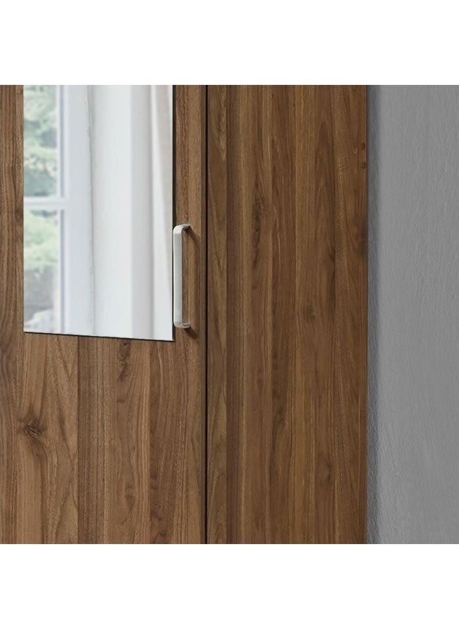 DANUBE HOME - Supreme 1-Door Wardrobe with Mirror – Light Walnut Finish – Modern Single Door Wardrobe with Mirror – Compact Bedroom Storage Cabinet – Stylish Home Furniture - Image 1