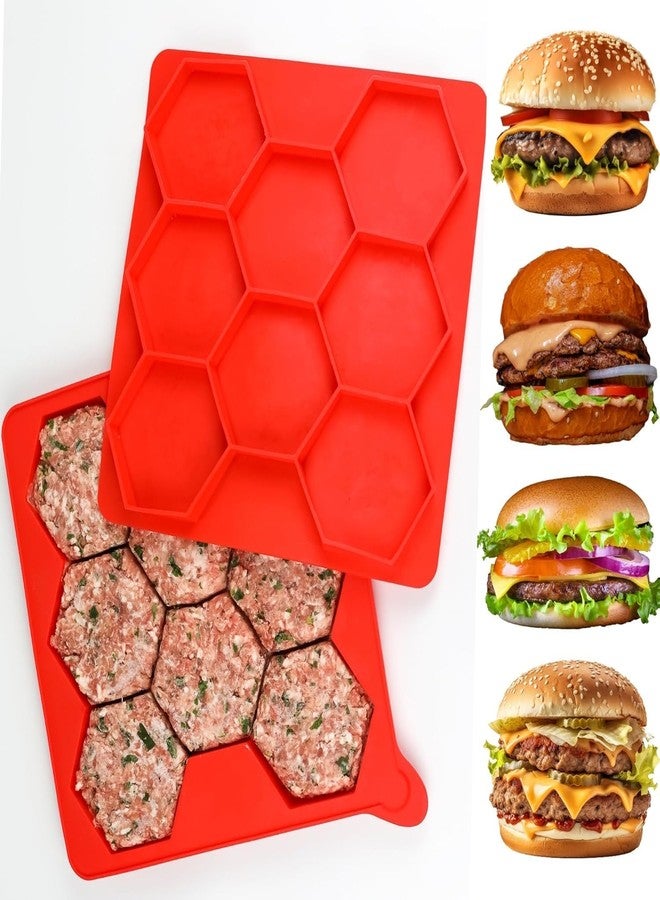 Cyrox 8 in 1 Burger Tikki Maker – Silicone Patty Shaper with Lid | Easy Release, Freezer Safe, Ideal for BBQ & Quick Homemade Meals (1Pcs) - Image 1