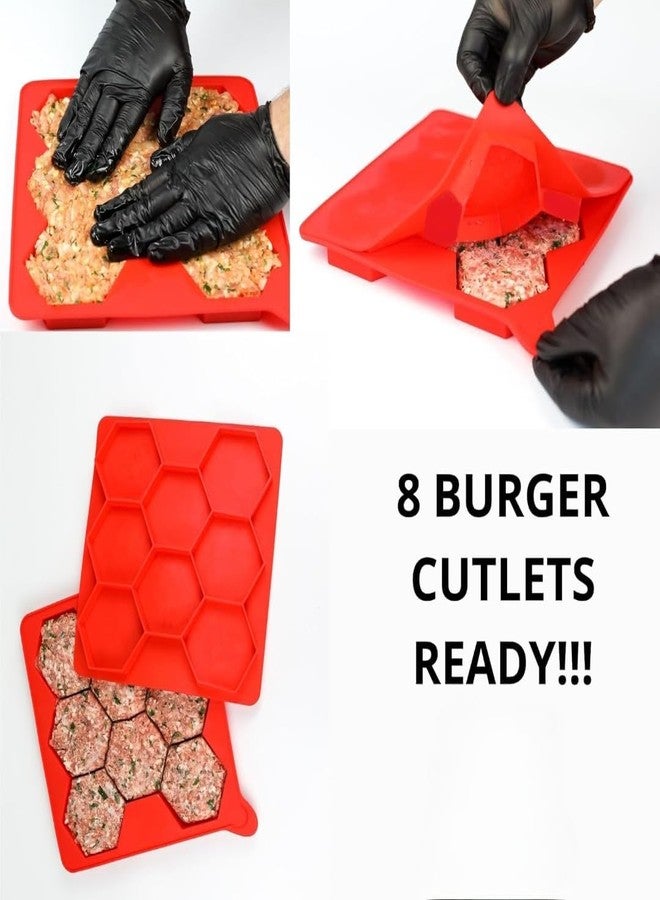 Cyrox 8 in 1 Burger Tikki Maker – Silicone Patty Shaper with Lid | Easy Release, Freezer Safe, Ideal for BBQ & Quick Homemade Meals (1Pcs) - Image 4