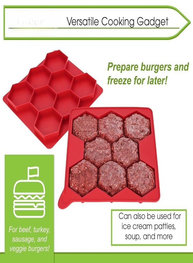 Cyrox 8 in 1 Burger Tikki Maker – Silicone Patty Shaper with Lid | Easy Release, Freezer Safe, Ideal for BBQ & Quick Homemade Meals (1Pcs) - Image 5